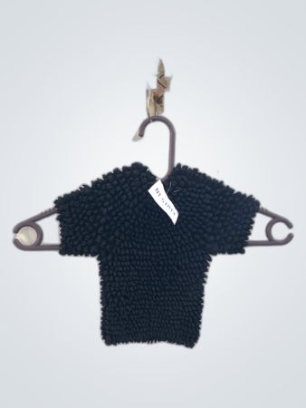 Unbranded Black Cropped Fuzzy Top