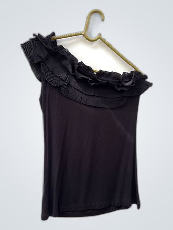 Unbranded Black Ruffle Off-Shoulder Top