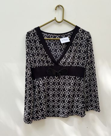Unbranded Chain Link Print Wrap Blouse