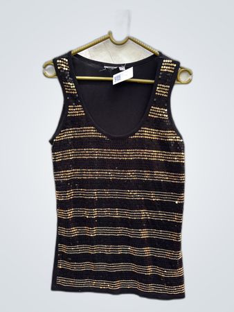 Black Sequined Tank Top