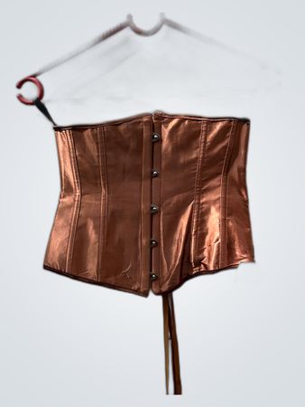 Bronze Satin Lace-Up Corset