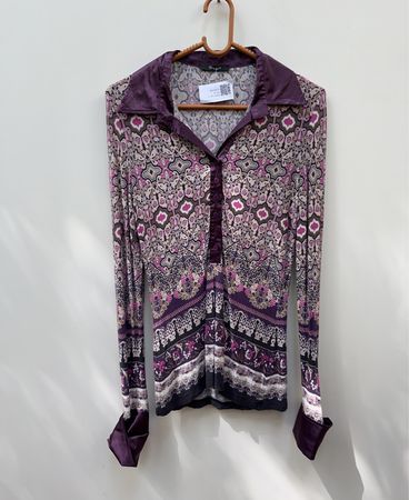 Prabhu Patterned Long-Sleeve Blouse