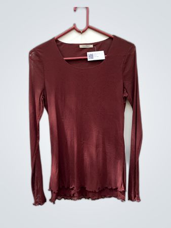 Ulla Johnson Burgundy Long-Sleeve Knit Top