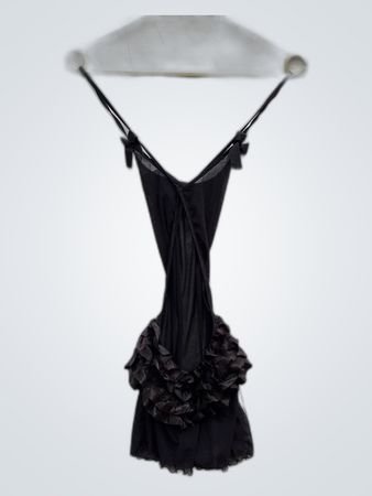 Unbranded Black Mesh Slip Dress