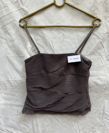 iBLUES Pleated Strapless Crop Top