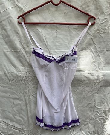 Rie White Lace Trim Cami Top