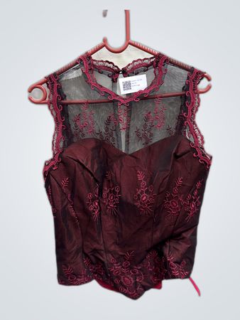 Unbranded Lace Embroidered Satin Bustier Top