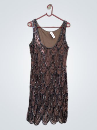 Brown Beaded Dress