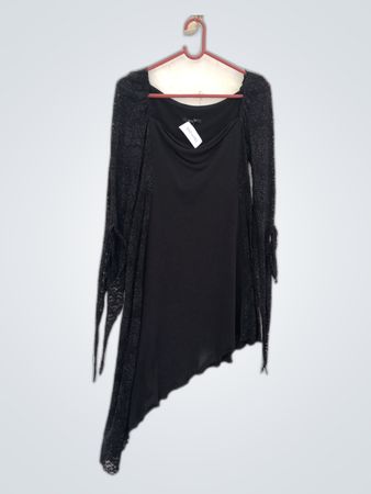 Black Lace Trim Dress