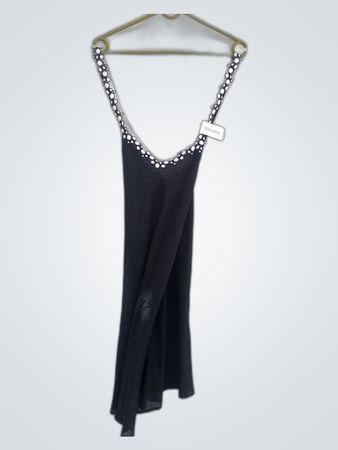 Black Evening Dress with Embellished Straps