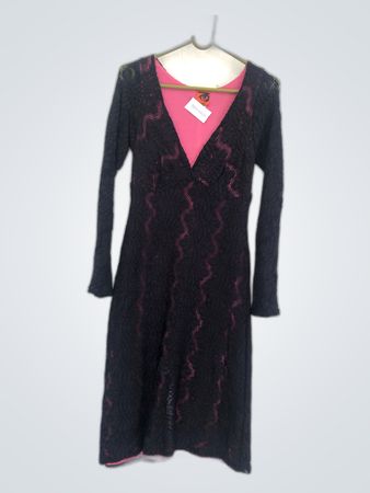 Black Lace Dress with Pink Lining