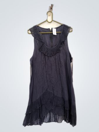 Black Sheer Ruffled Dress