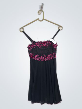 Black and Pink Lace Trim Camisole