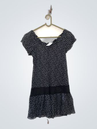 Noxuse Floral Black Dress