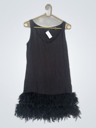 Ekam Black Feathered Dress