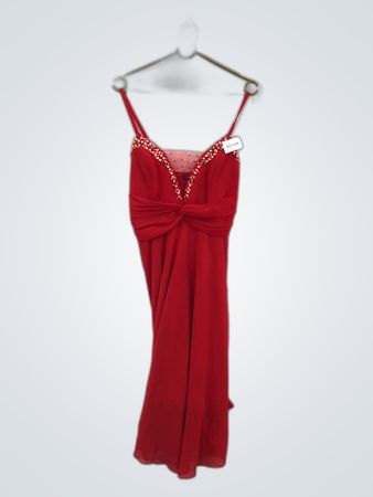 Play Red Embellished Spaghetti Strap Mini Dress
