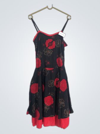 Black and Red Floral Dress