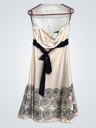 Spotlight Women's Cream and Black Floral Dress