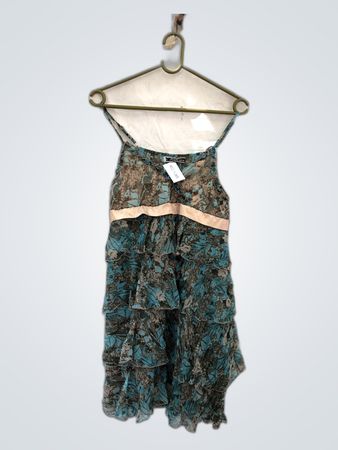 Ebita Blue Floral Ruffled Dress