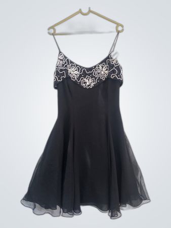Orion Myles Black Embroidered Dress