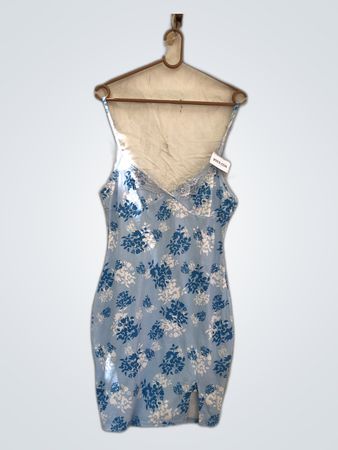 Floral Lace Trim Mini Slip Dress