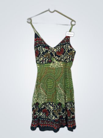 Green and Black Floral Dress