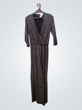 Reserved Sequin Striped Wrap Maxi Dress