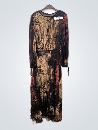 Dress with Gold and Red Pattern