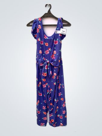 Unbranded Navy Floral Sleeveless Tie-Waist Dress