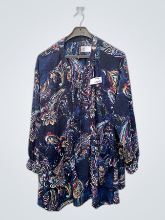 Melissa McCarthy Blue Paisley Blouse