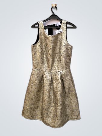 Vero Moda Gold Metallic Tweed Mini Dress