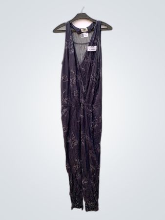 Old Navy Gray Floral Jumpsuit