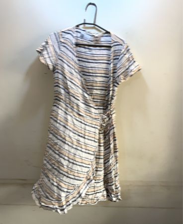 Unbranded Striped Wrap Mini Dress