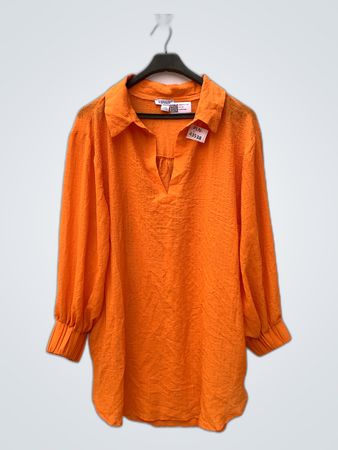 Venus Orange Long-Sleeve Blouse