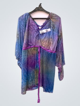 Blue and Purple Tie-Dye Top