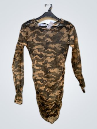 Zara Camo Mesh Mini Dress