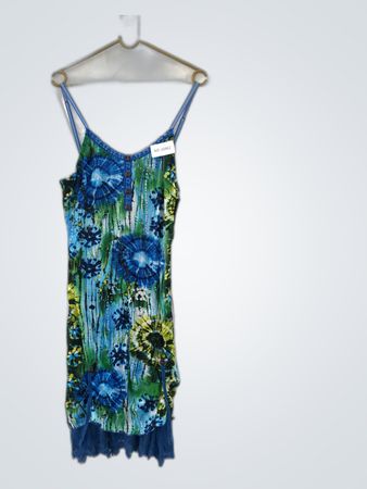 Quinze Heures Trent Blue Green Floral Dress
