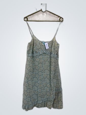 Blue Floral Ruffled Dress