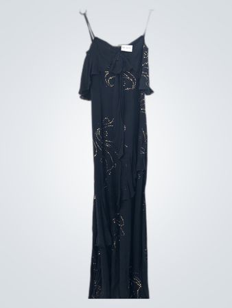 Black Dress with Gold Designs