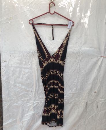 Black and Tan Patterned Dress