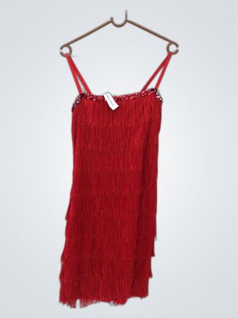 Red Fringed Dress