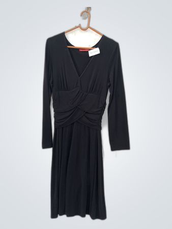 Alain Manoukian Black Wrap Midi Dress