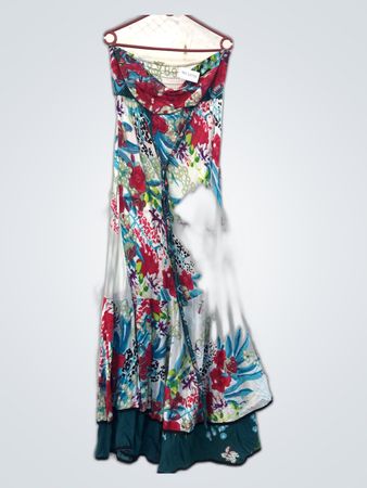 Floral Print Strapless Maxi Dress