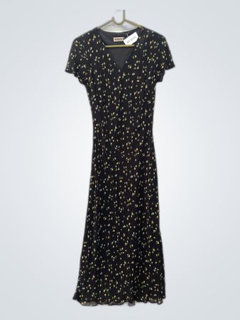 Yessica Black Floral Midi Dress