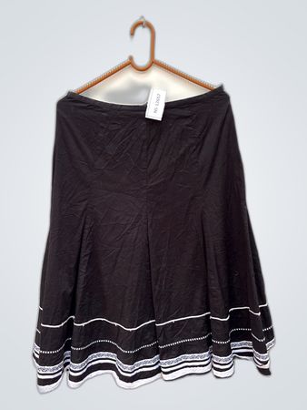 Black Skirt with White Stripes