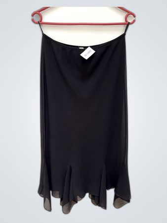 Black Chiffon Flared Skirt