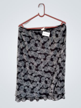 Briggs New York Black and White Floral Skirt