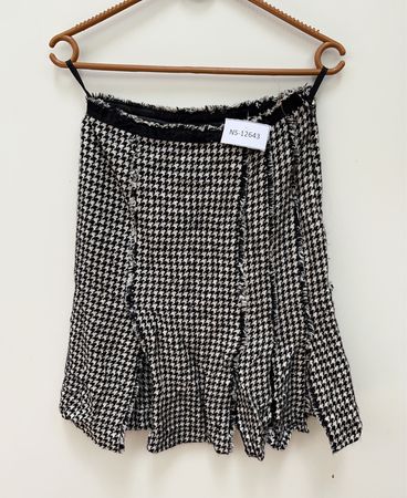 Black and White Houndstooth Skirt