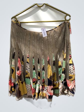 Blouse with Multicolored Patchwork