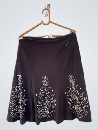 Ann Taylor Black Paisley Skirt